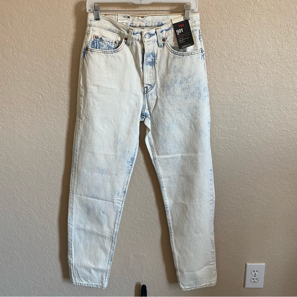 New Levi's Premium 501 ‘81 Skinny Light Acid Wash High Rise Jeans Womens Size 27